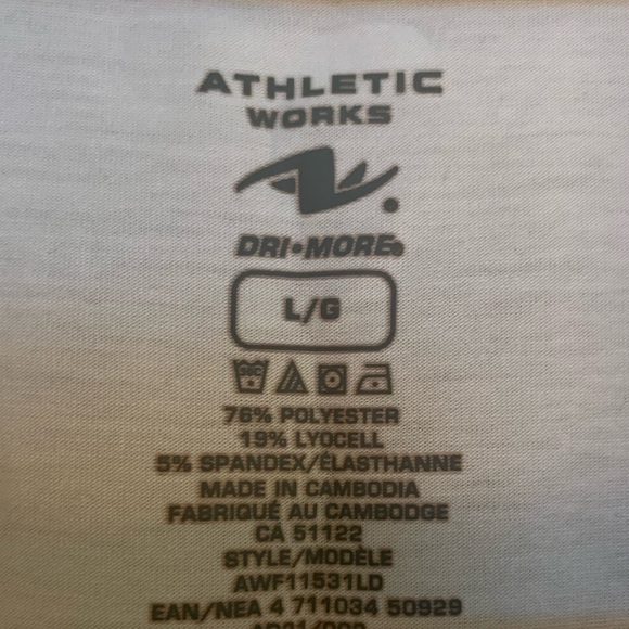 Athletic Works Dri-More white sleeveless shirt (Large) - Picture 4 of 5